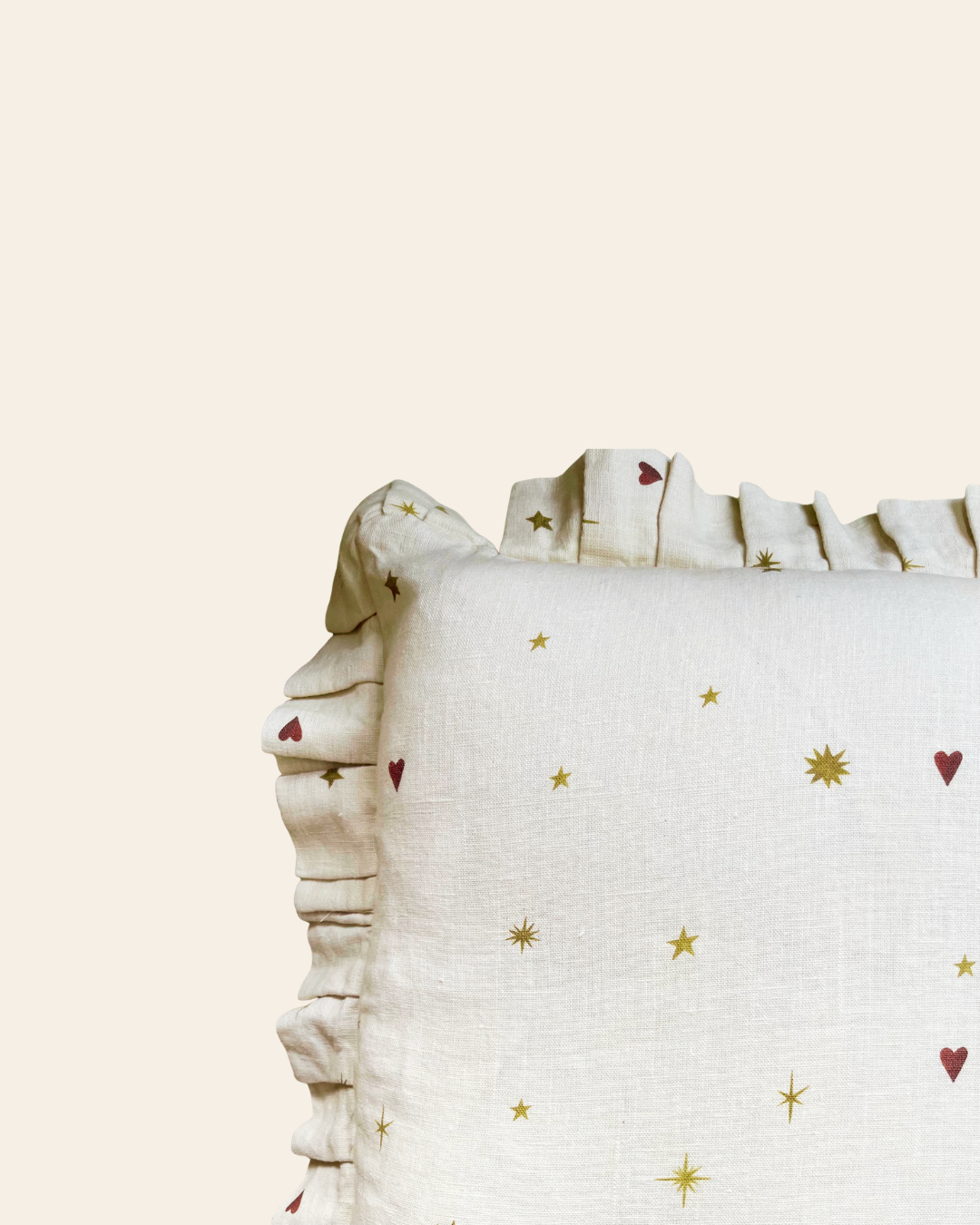 Linen ruffled cushion cover "Pisces"