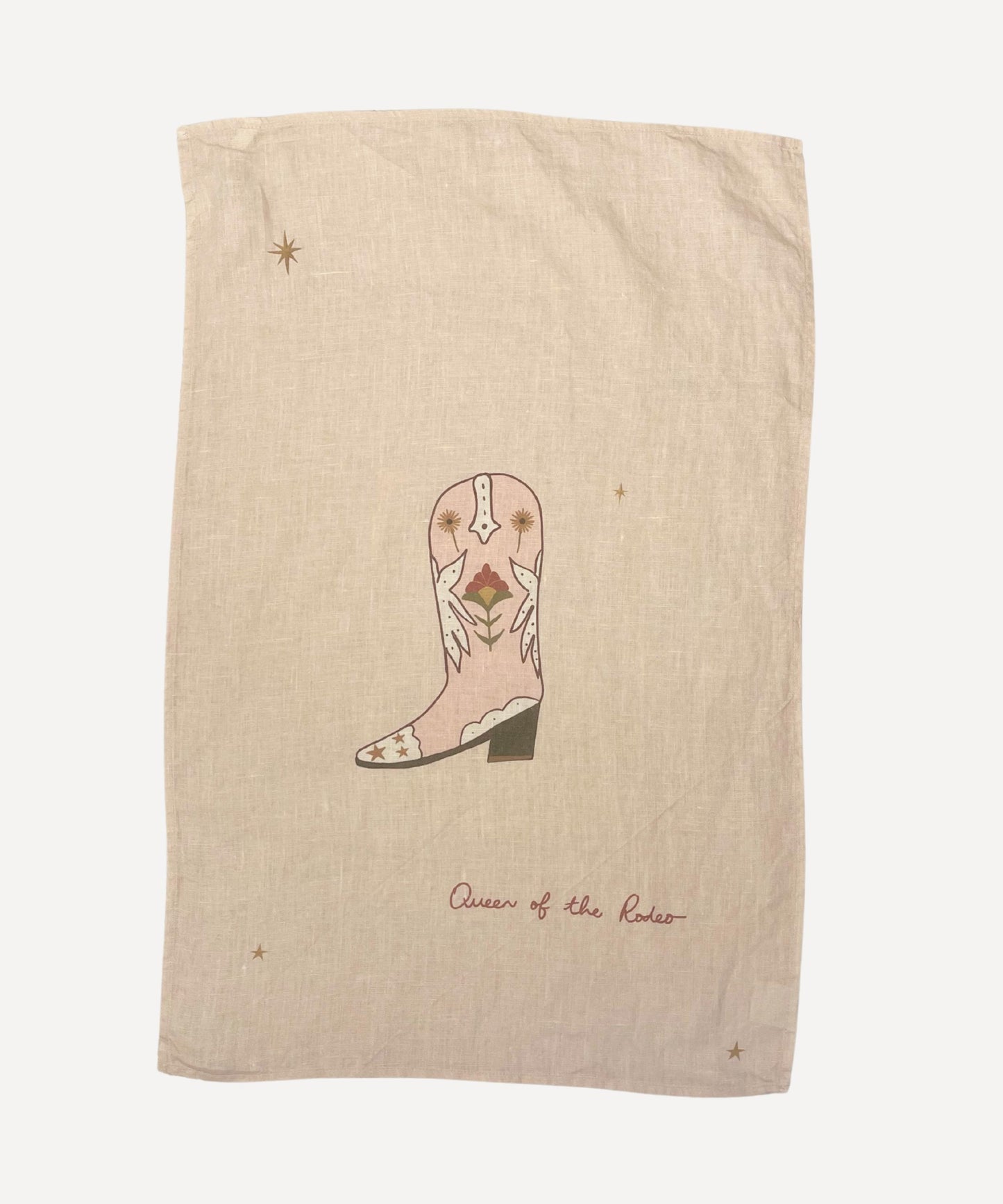 Linen Tea Towel "Boots are made for walking"