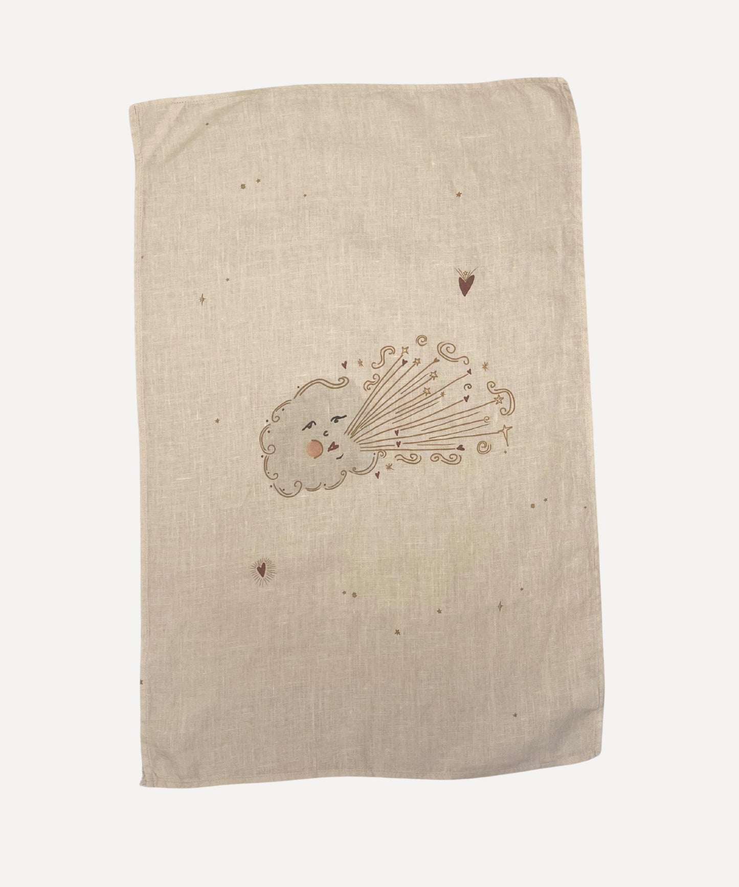 Linen Tea Towel "Love cloud"
