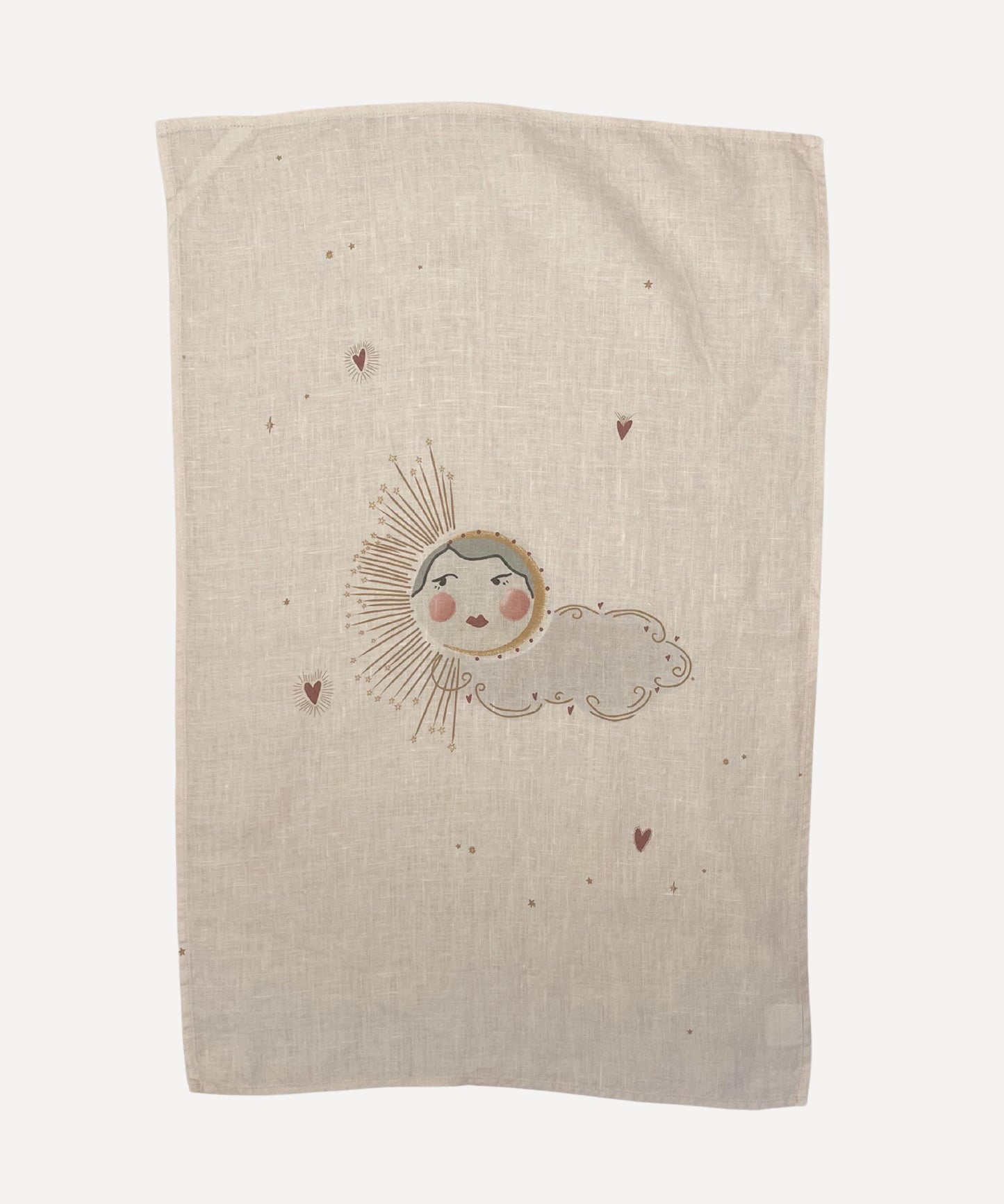 Linen Tea Towel "Love Sun"