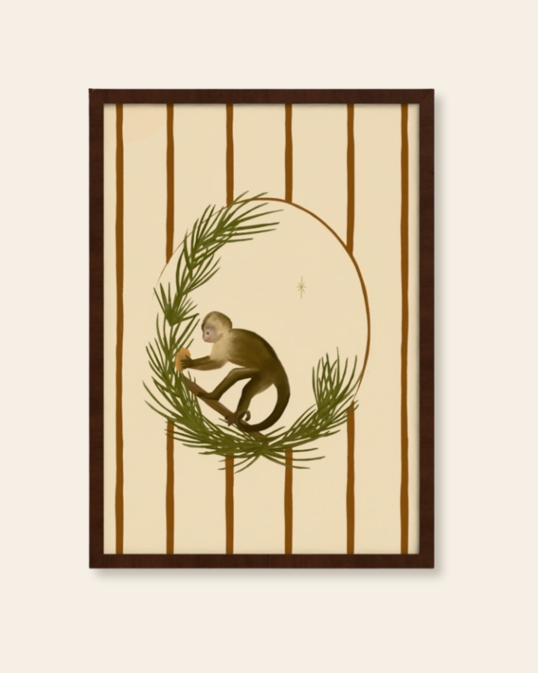 Capuchin eating a Mango Art Print