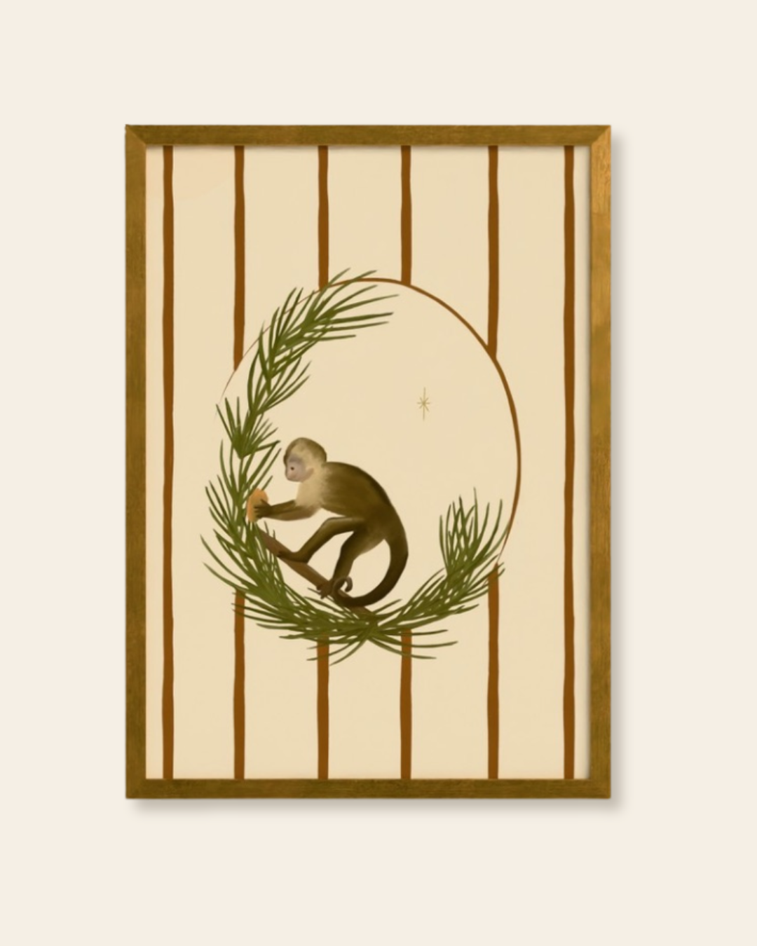 Capuchin eating a Mango Art Print