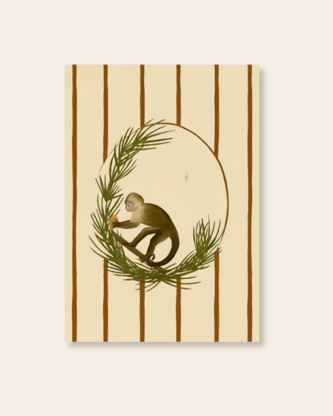 Capuchin eating a Mango Art Print