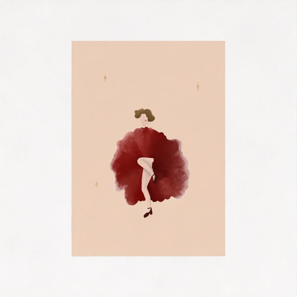 The Lady in Red Art Print