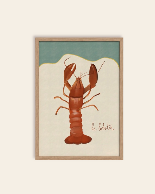 Le Lobster art print, hand-illustrated giclée by Queen of the Rodeo
