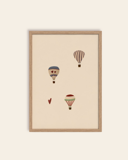 Three Balloons art print, hand-illustrated giclée by Queen of the Rodeo