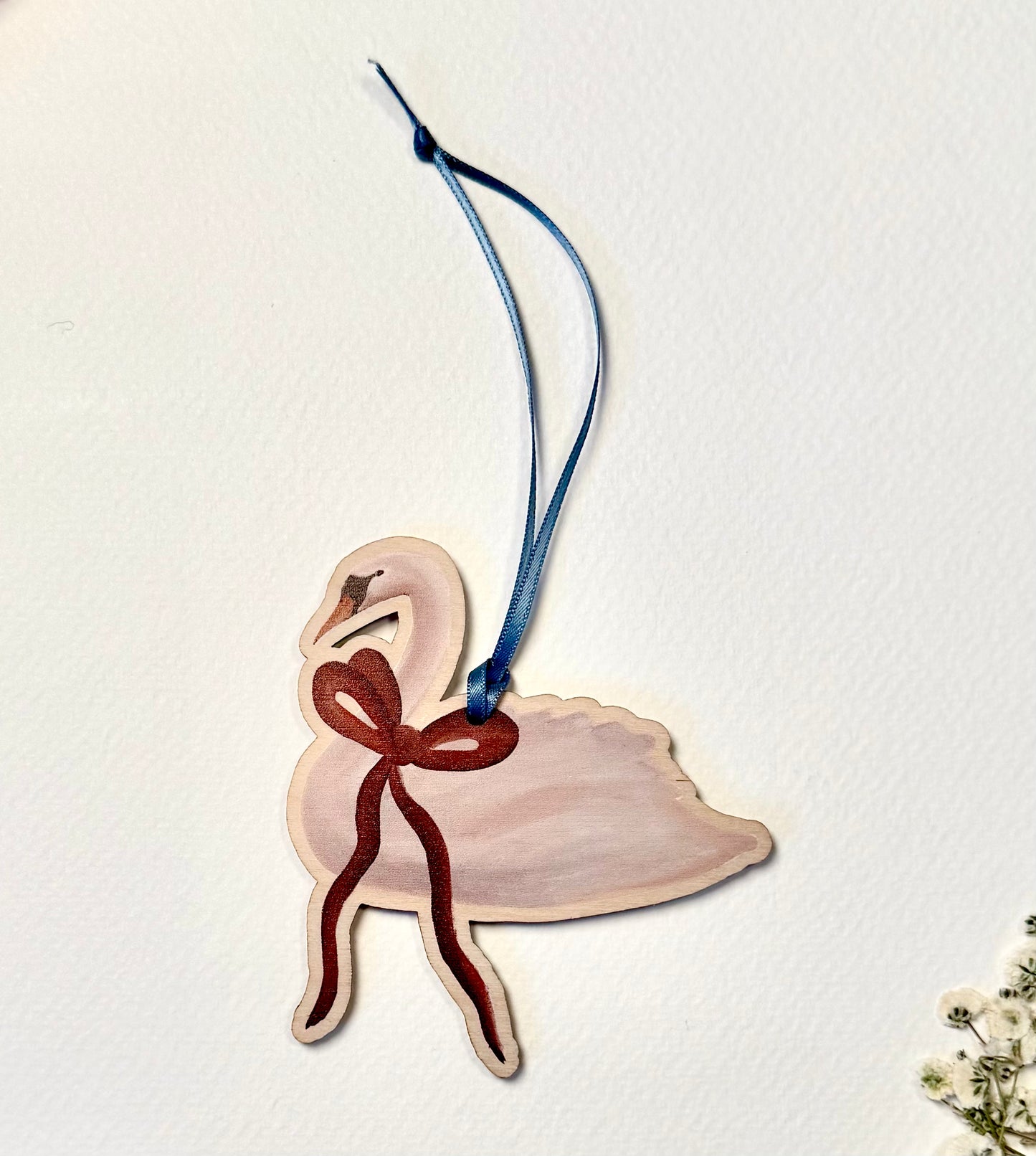 Swan with Bow Christmas Decoration PRE-ORDER