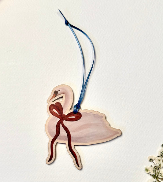 Swan with Bow Christmas Decoration PRE-ORDER