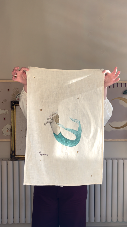 Linen Tea Towel "Capricorn"