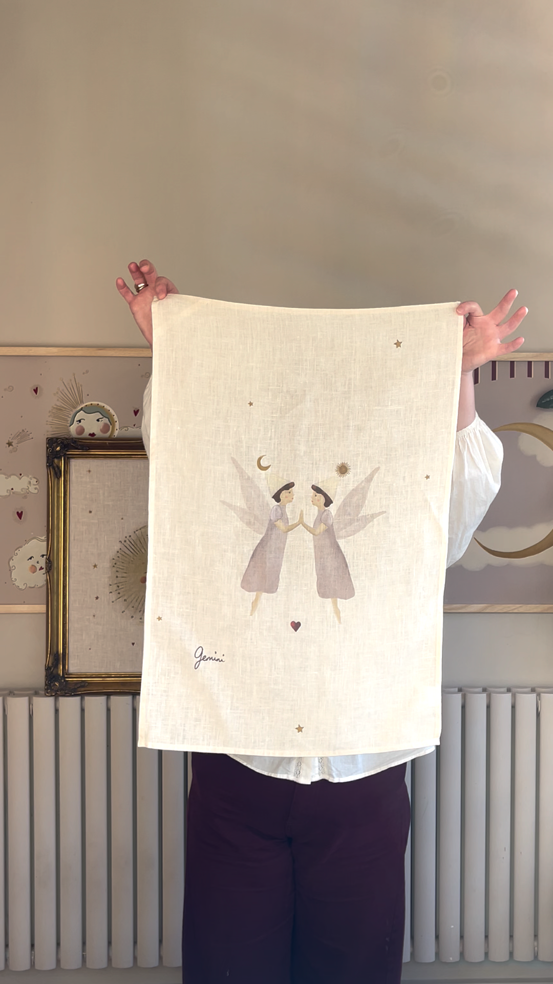 Linen Tea Towel "Gemini"