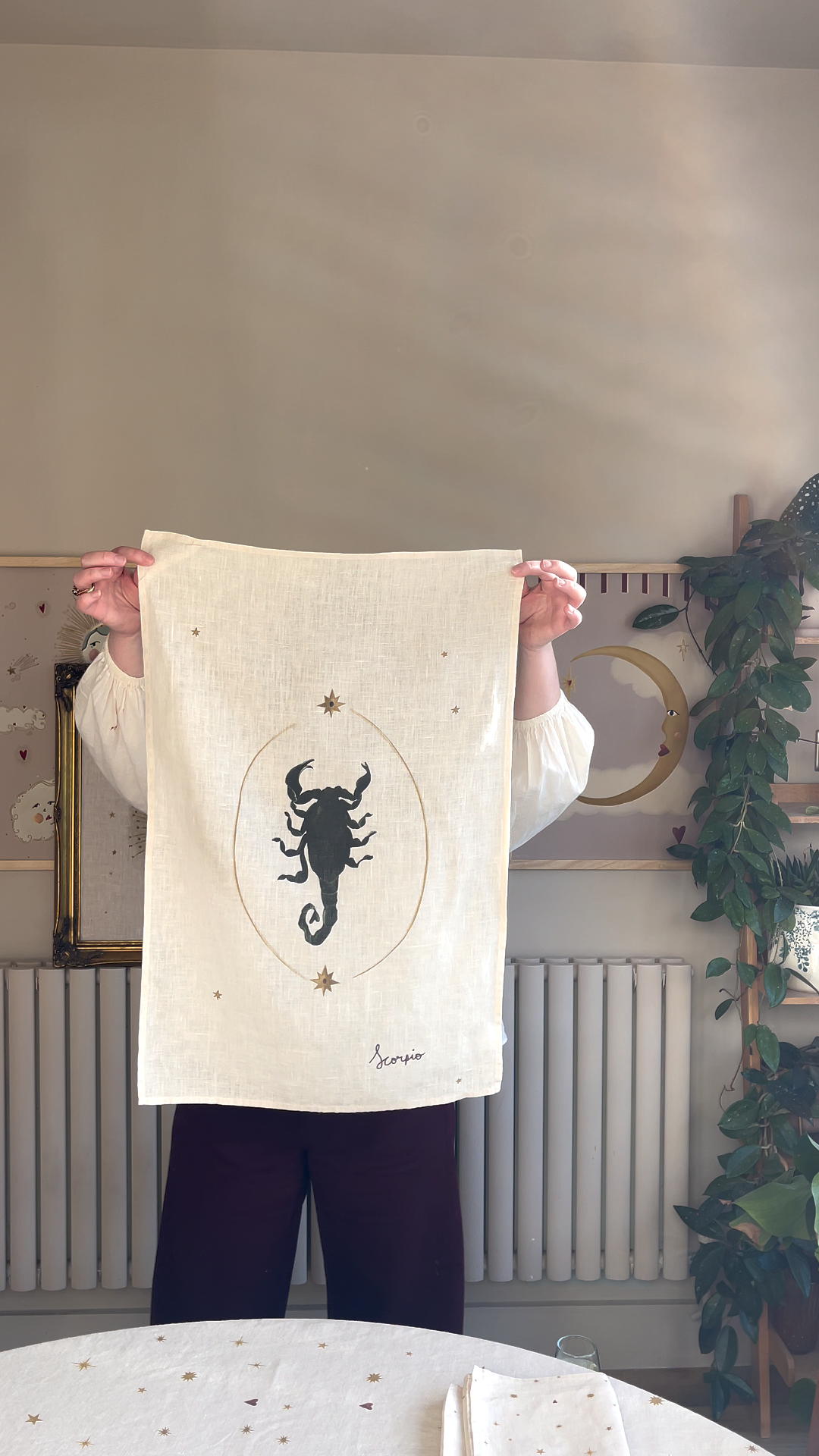 Linen Tea Towel "Scorpio"