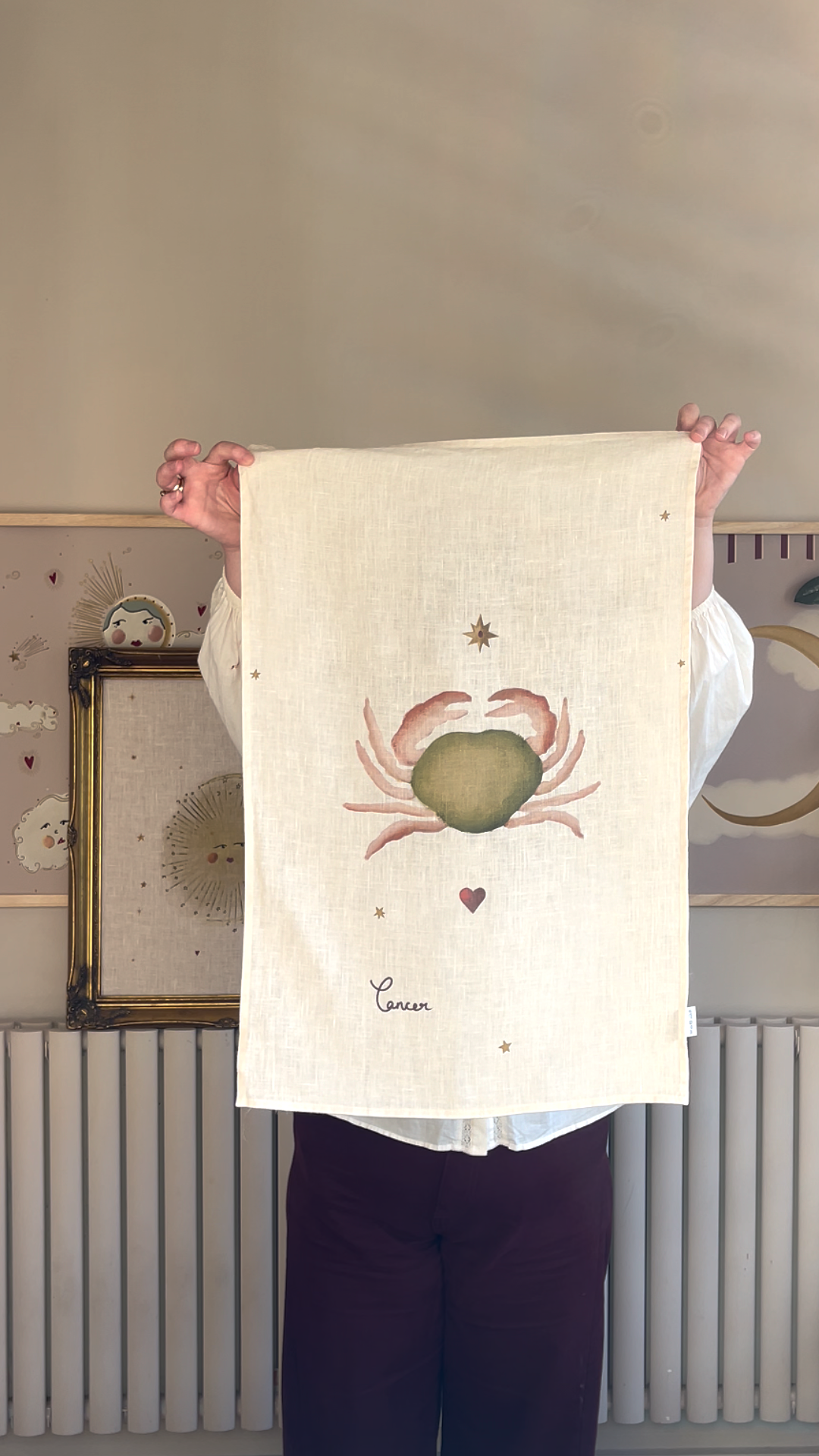 Linen Tea Towel "Cancer"