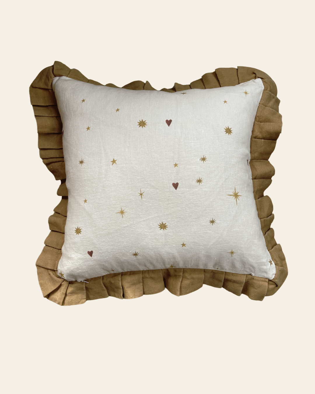 Linen ruffled cushion cover "Aries"