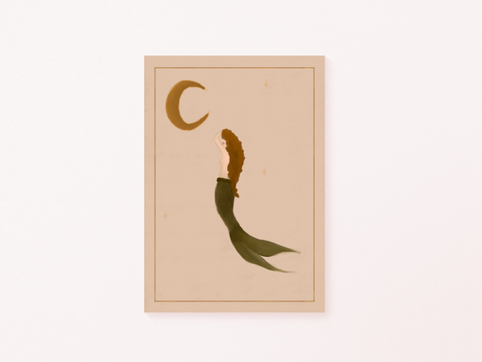 The mermaid and the Moon art print — additional product photo of the design