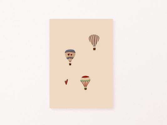 Vintage hot air balloons poster art print