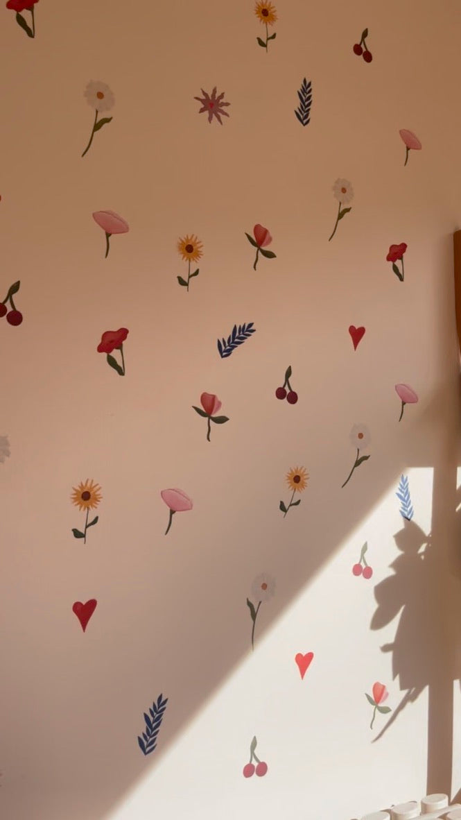 "Bloom is in the Heart" - Fabric Wall Stickers