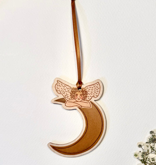 Cherub & Crescent Moon Christmas Decoration PRE-ORDER