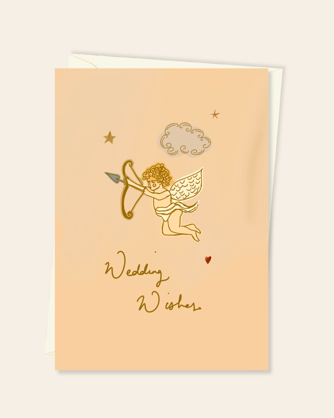 Cherub wedding wishes card