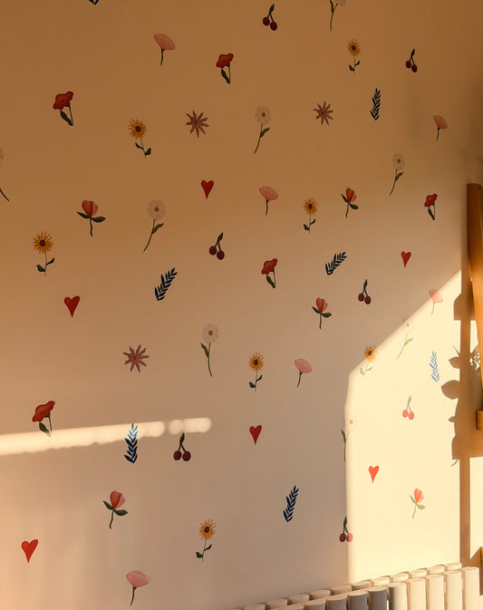"Bloom is in the Heart" - Fabric Wall Stickers