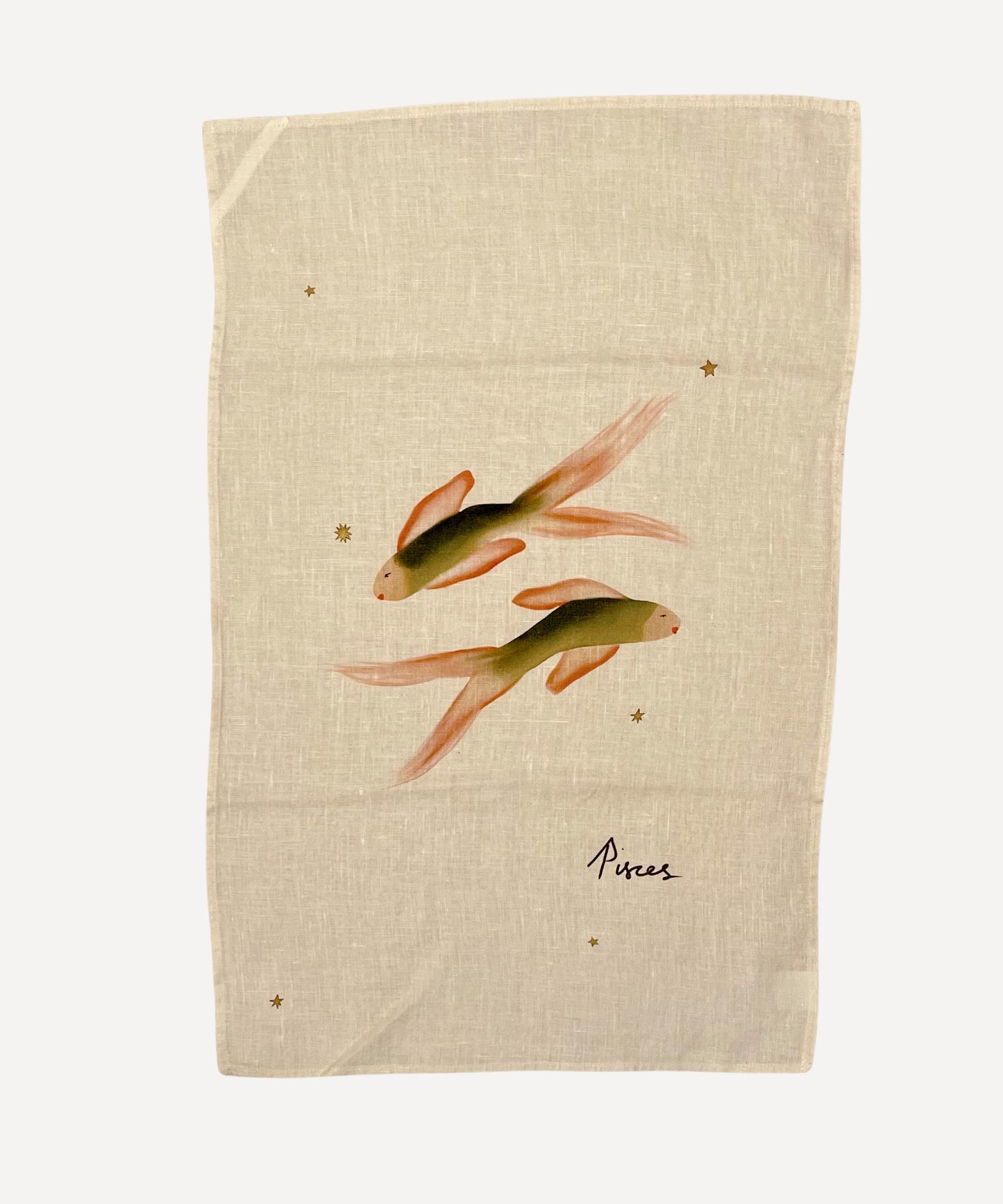 Zodiac Linen Tea Towel - Pisces