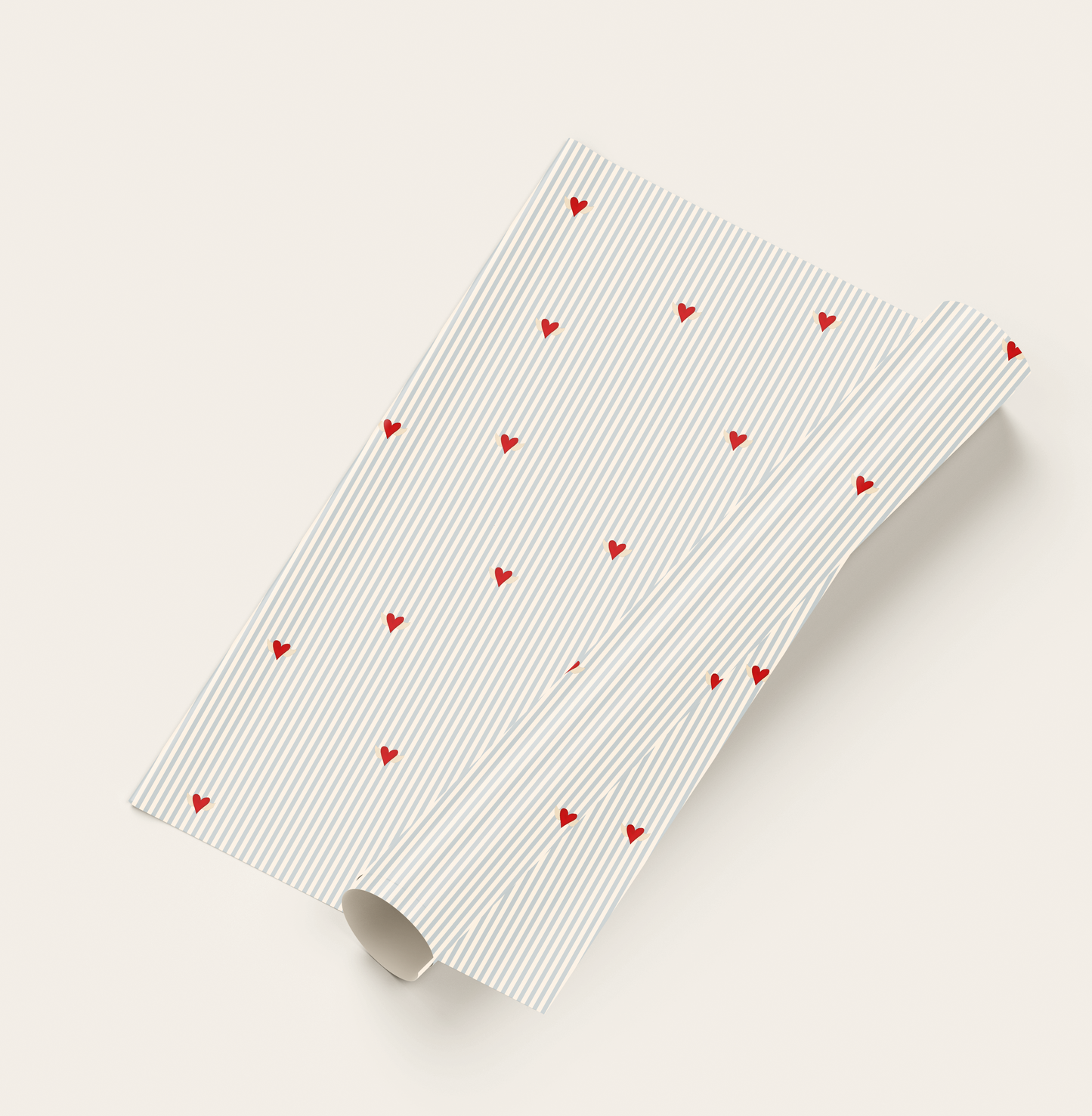 Striped Heart Gift Wrap (3 sheets)