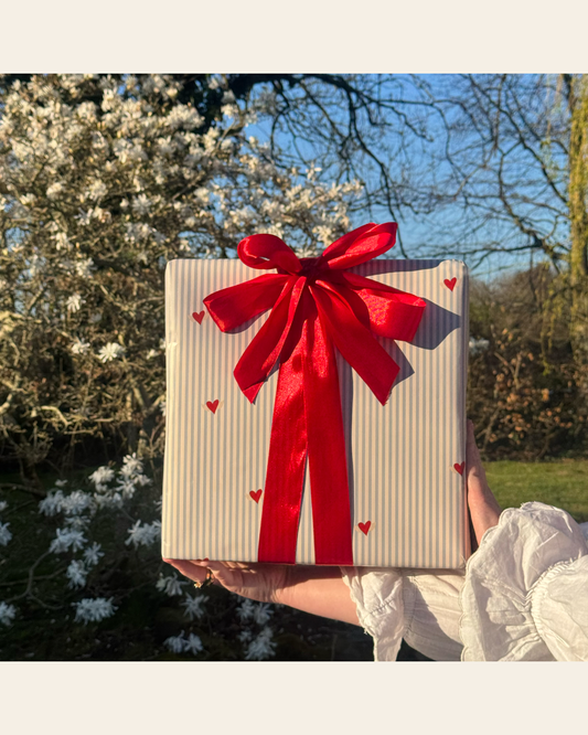 Striped Heart Gift Wrap (3 sheets)
