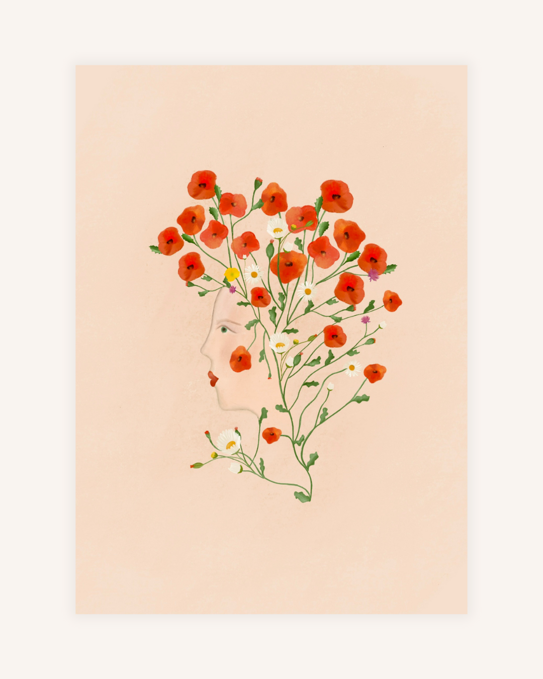 From the Poppies she grew Art Print