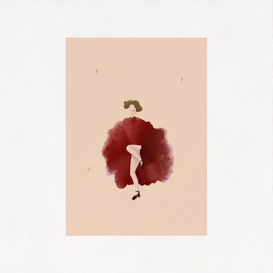 The Lady in Red art print — additional product photo of the design