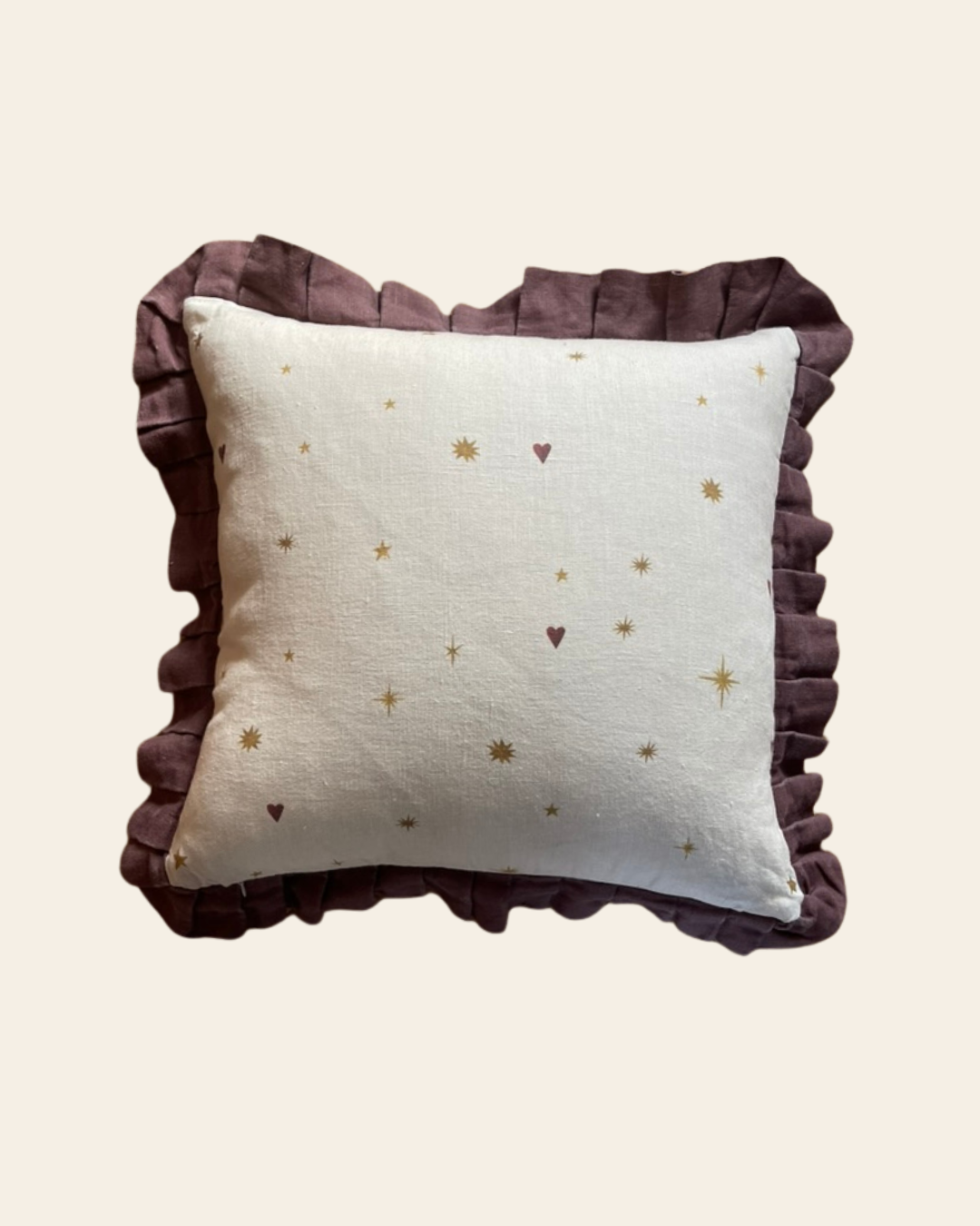 Linen ruffled cushion cover "Love Cloud"