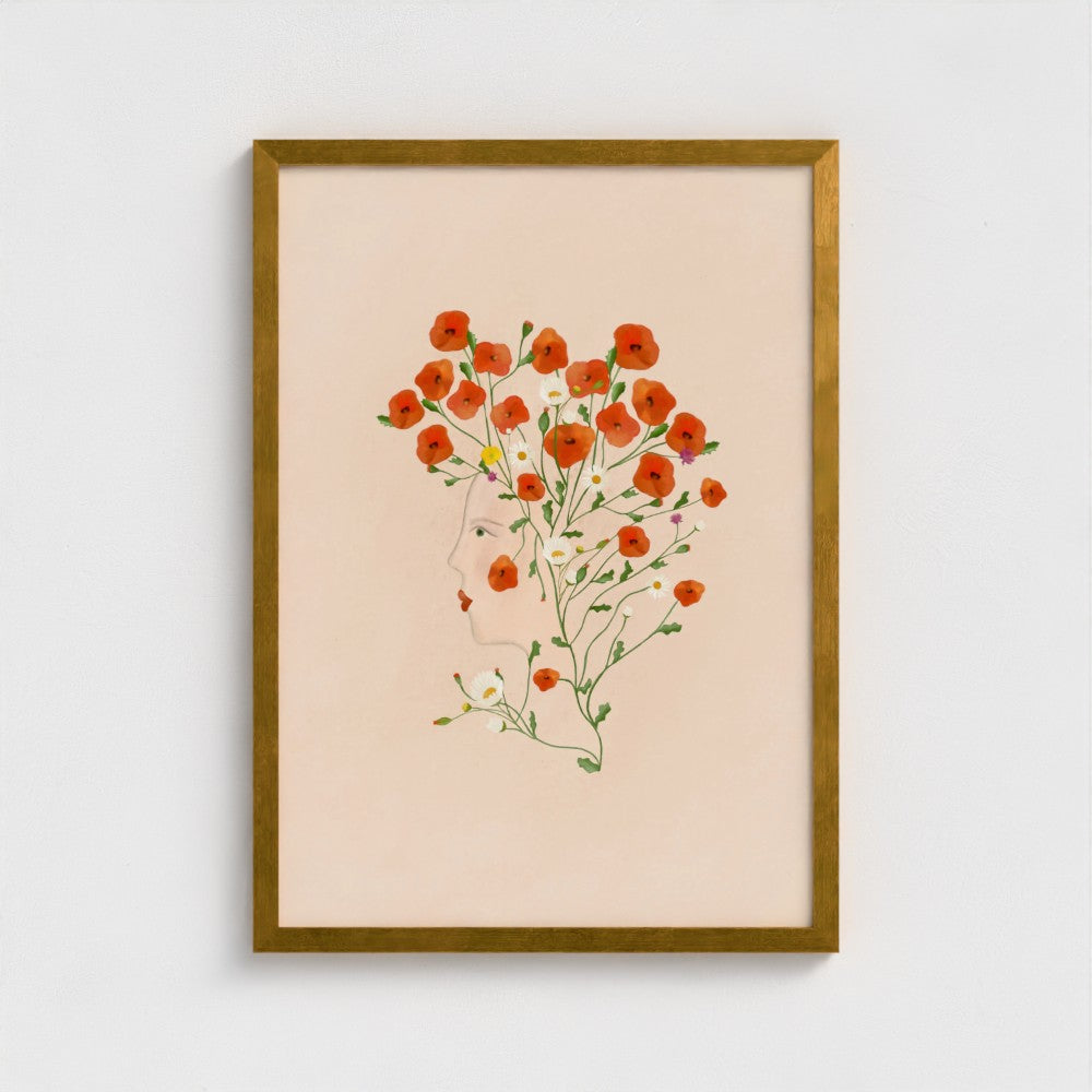 From the Poppies she grew Art Print